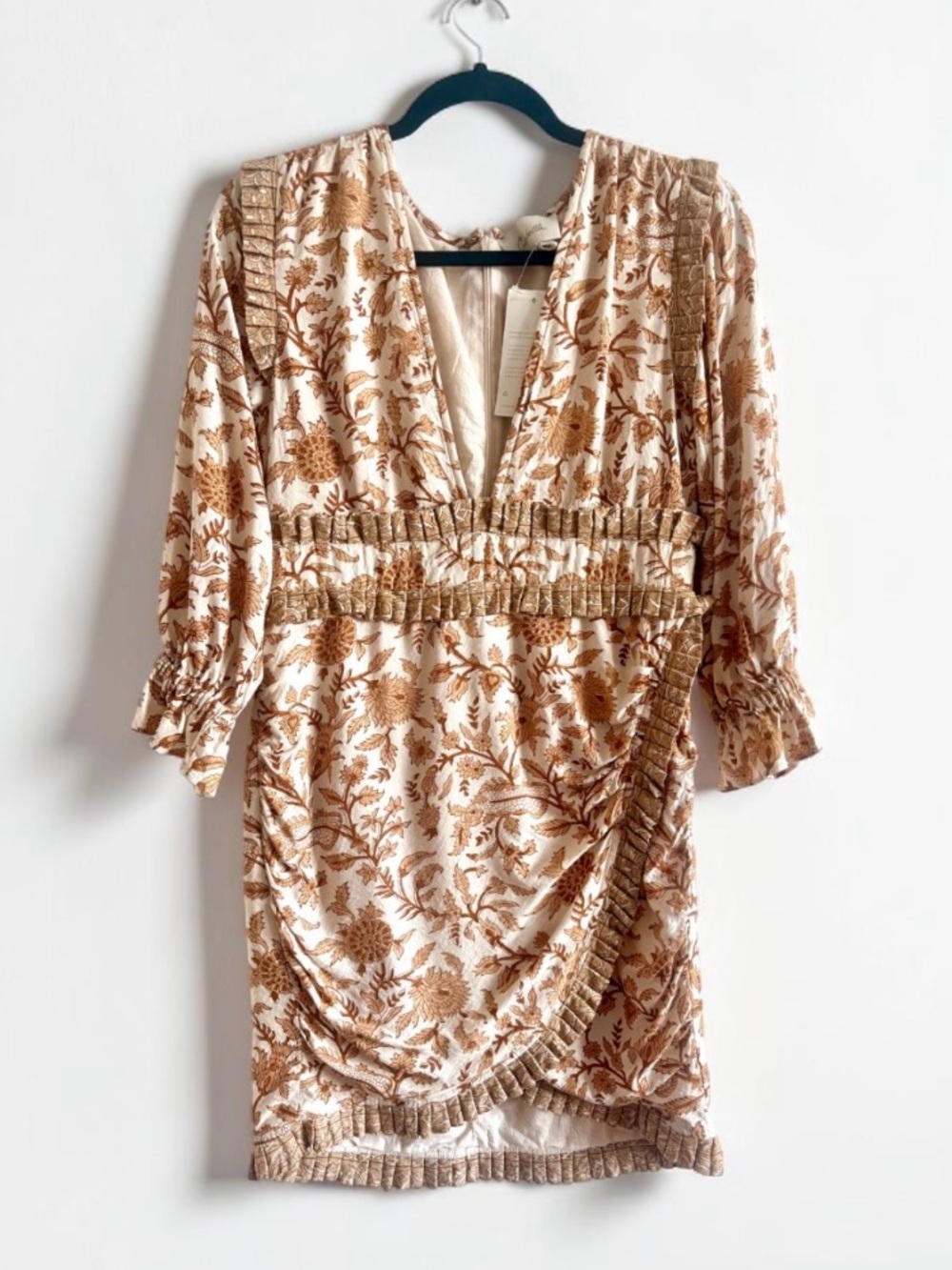 NWT Cleobella Victoria Wrap Mini Dress Autumn Block Print Size M